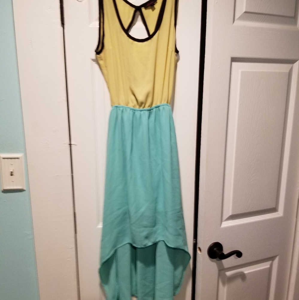 High low color block Dress